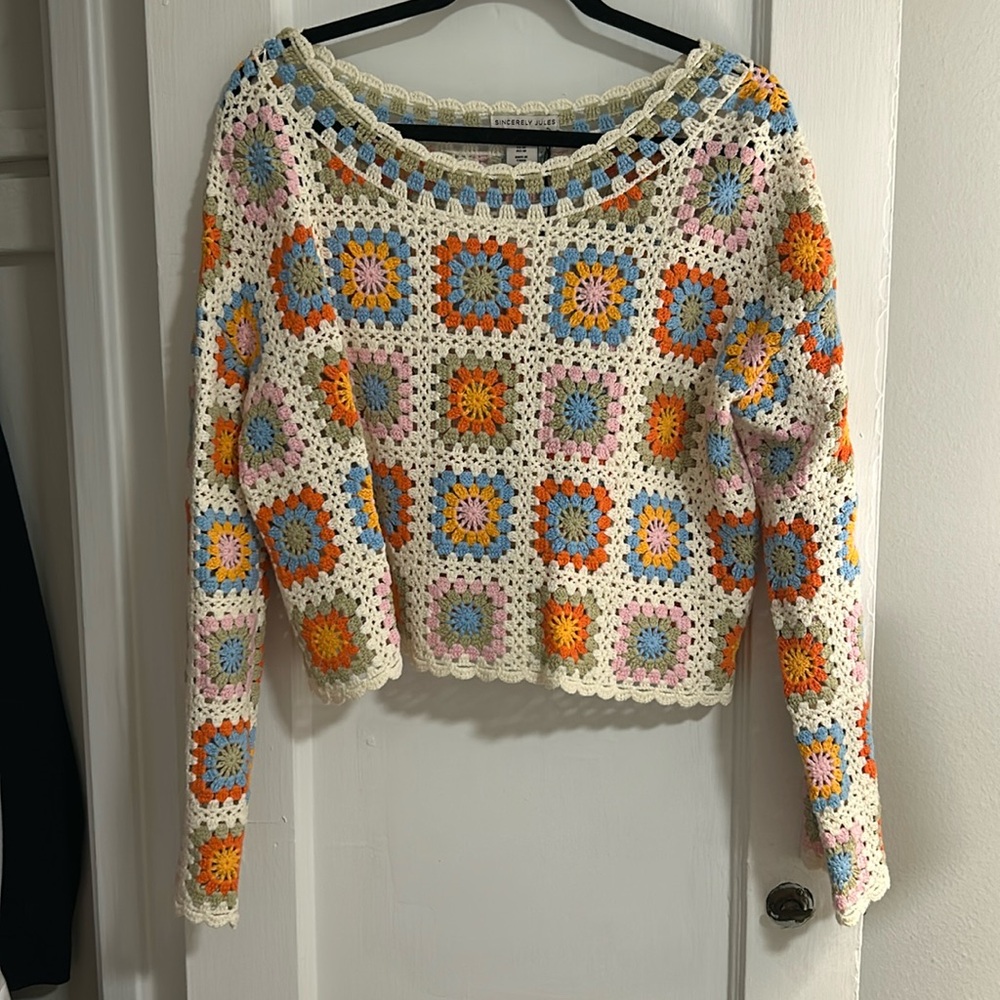 Sincerely Jules crocheted sweater top